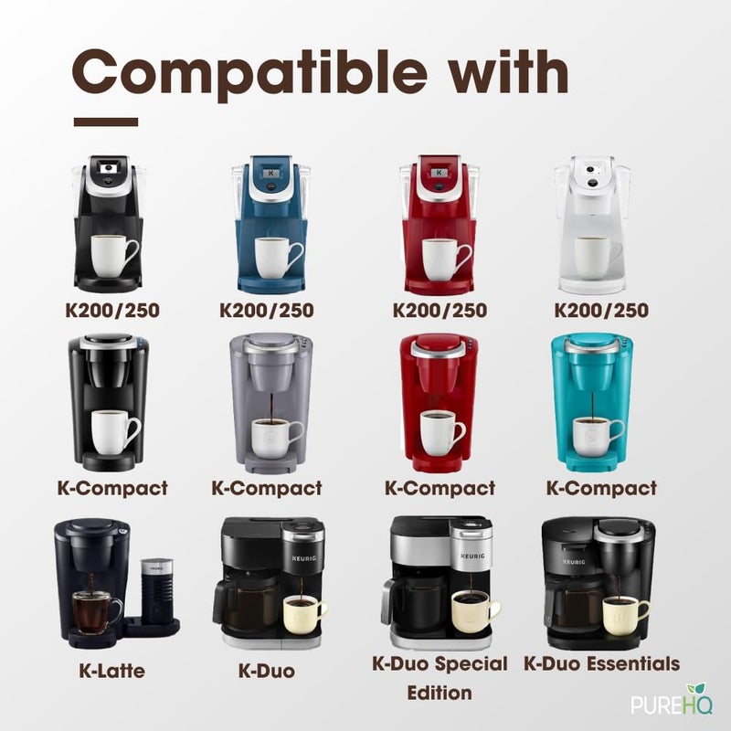 PUREHQ Keurig Starter Kit Replacement for Keurig 2.0 K200, K250, K35, K-Duo, K Duo Hot & Iced Gen 2 and K-Compact Coffee Makers by PureHQ - Includes Short Filter Holder and 3-Pack Cartridges Water Filters - Image 2